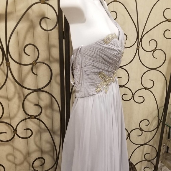 DAVE & JOHNNY SILVER GRAY GOWN SZ 7/8 - Picture 11 of 15